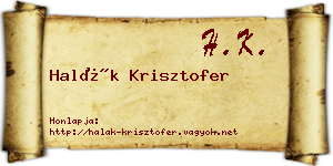 Halák Krisztofer névjegykártya